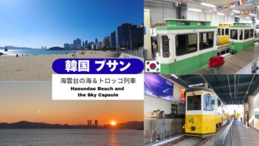＼🇰🇷 韓国 プサン／夕日に染まる海を眺めて。海雲台の海岸線を走る、静かな列車の旅✨